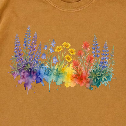 Watercolor Yellowstone Wildflowers Premium Long Sleeve