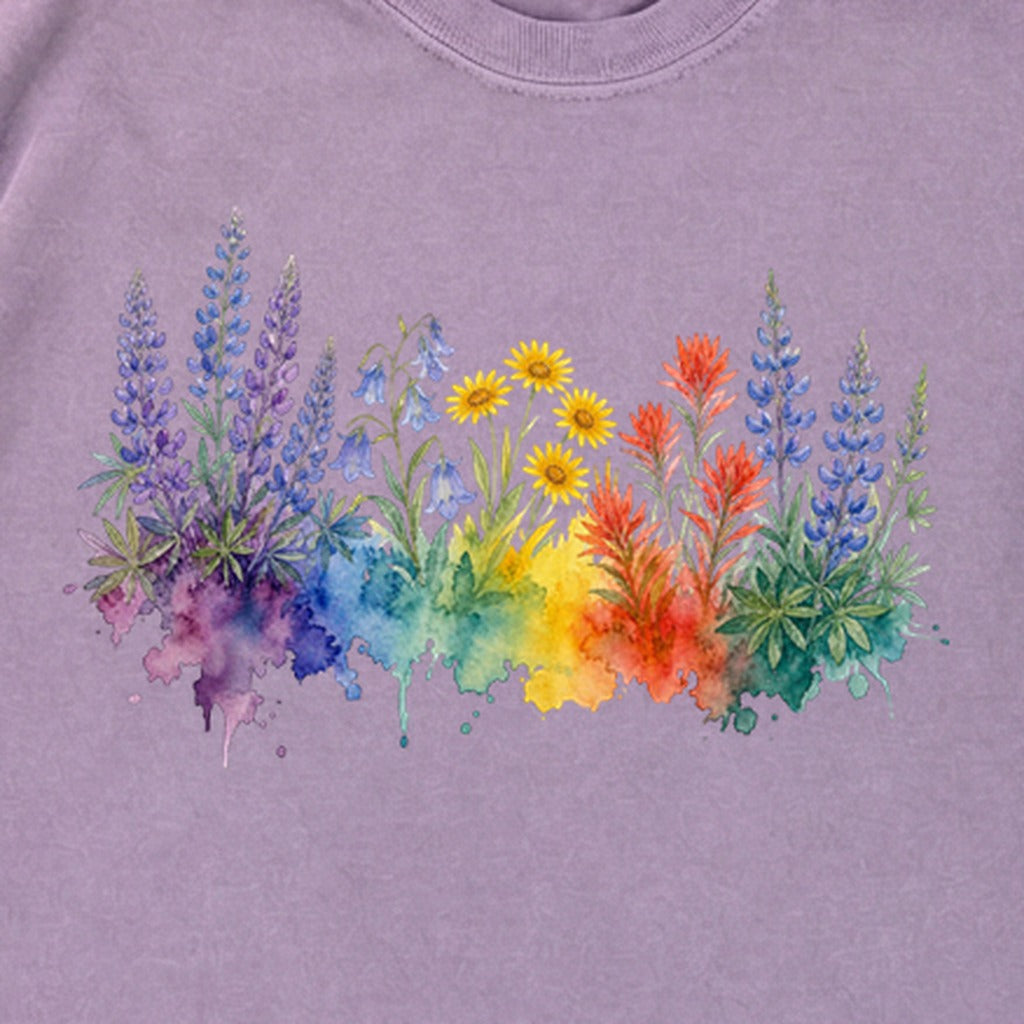 Watercolor Yellowstone Wildflowers Premium Long Sleeve