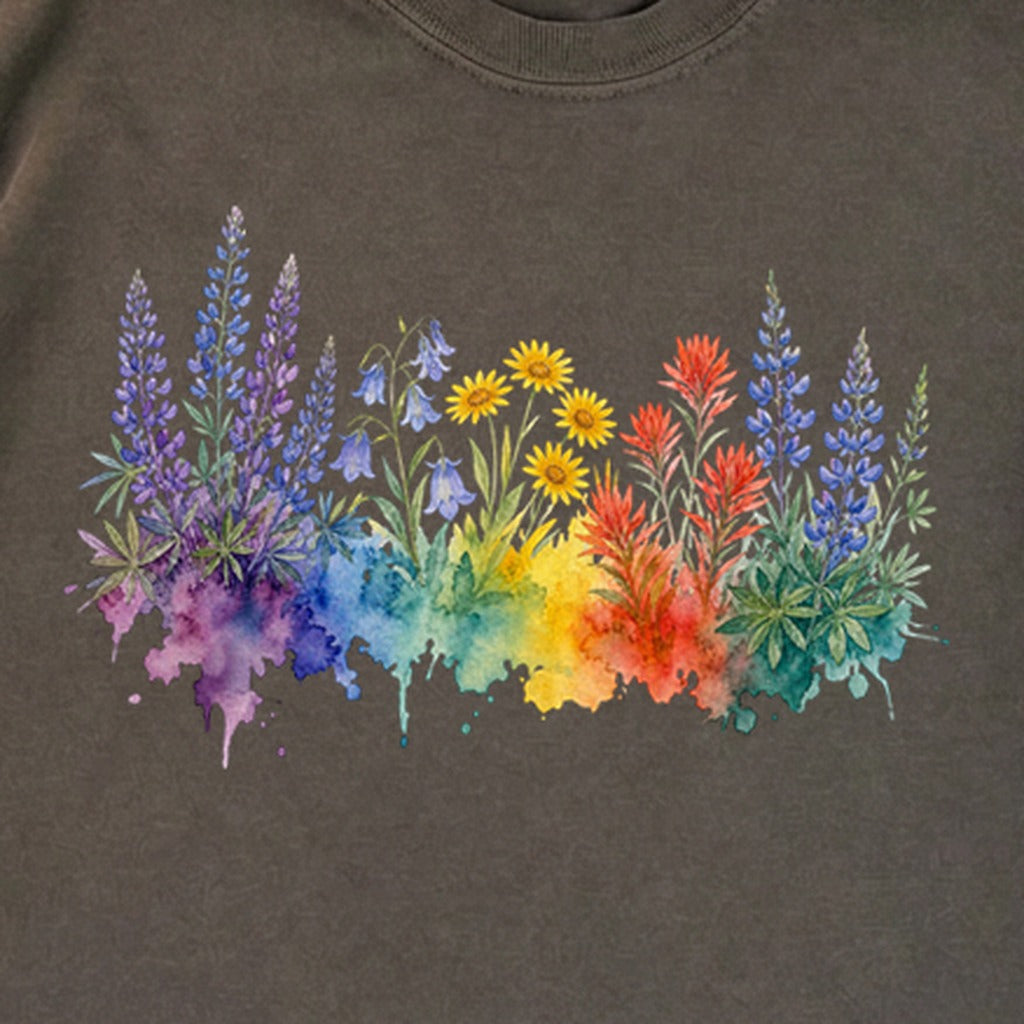 Watercolor Yellowstone Wildflowers Premium Long Sleeve