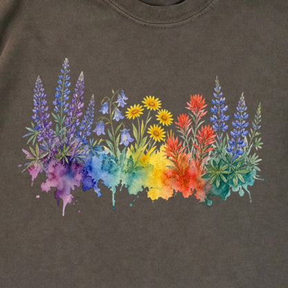 Watercolor Yellowstone Wildflowers Premium Long Sleeve