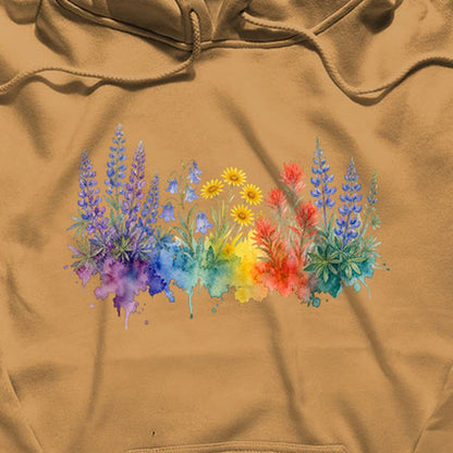 Watercolor Yellowstone Wildflowers Hoodie