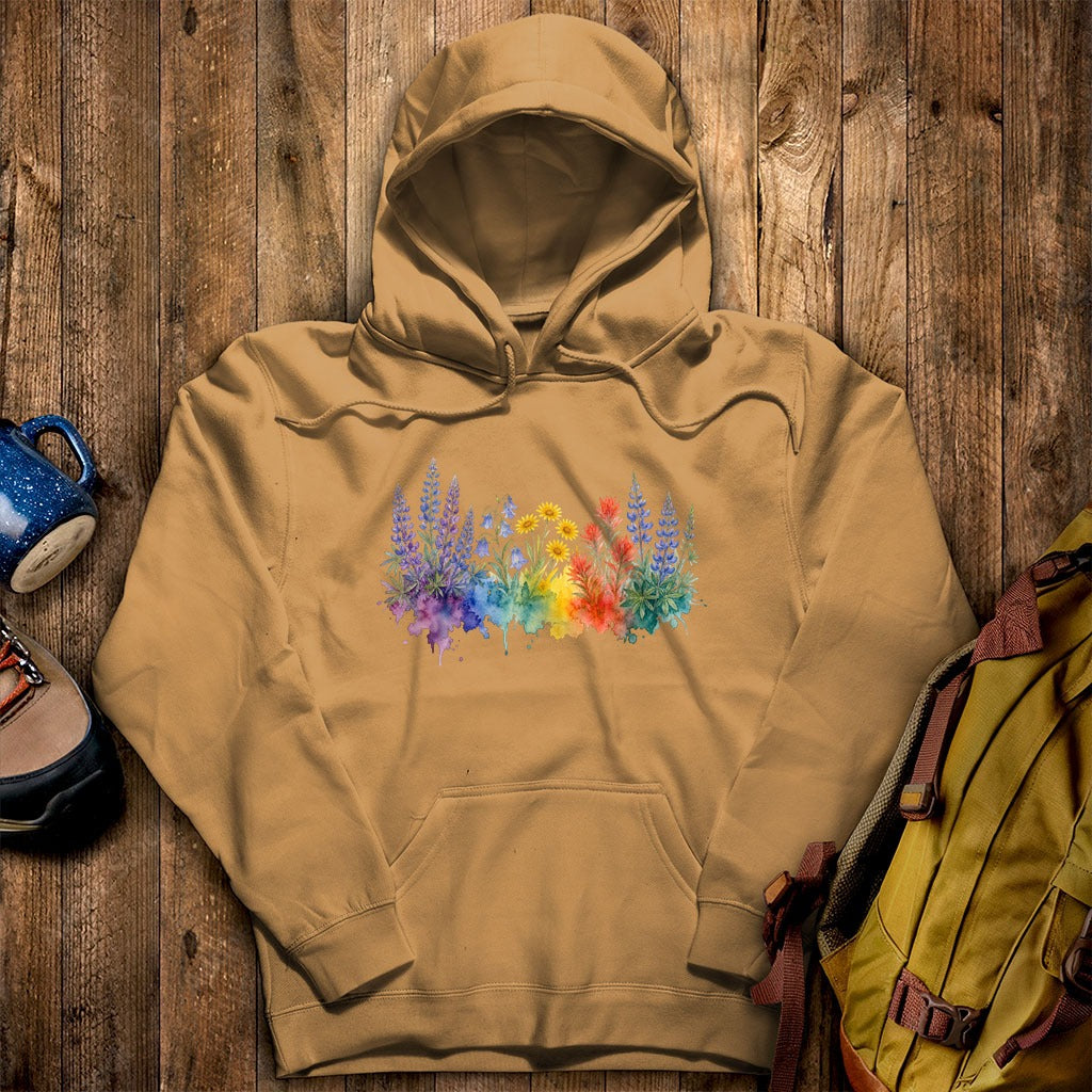 Watercolor Yellowstone Wildflowers Hoodie