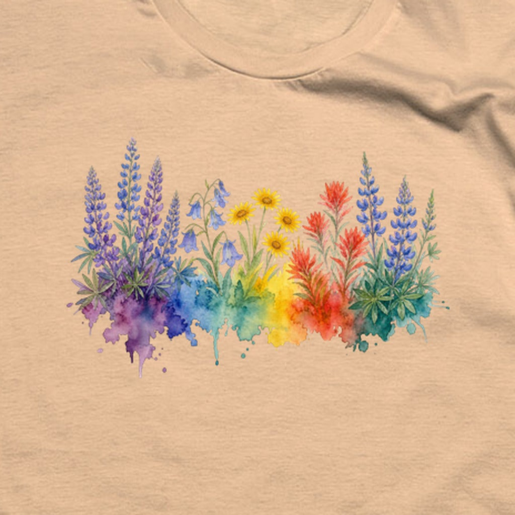 Watercolor Yellowstone Wildflowers T-Shirt