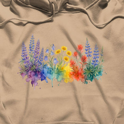 Watercolor Yellowstone Wildflowers Hoodie