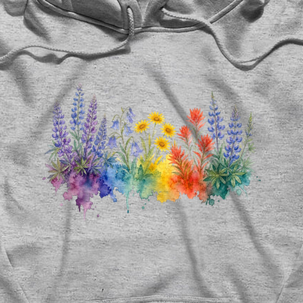 Watercolor Yellowstone Wildflowers Hoodie