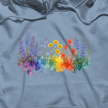 Watercolor Yellowstone Wildflowers Hoodie