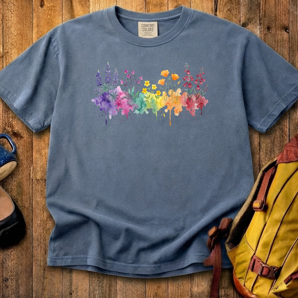 Watercolor Yosemite Wildflowers Cotton T-Shirt