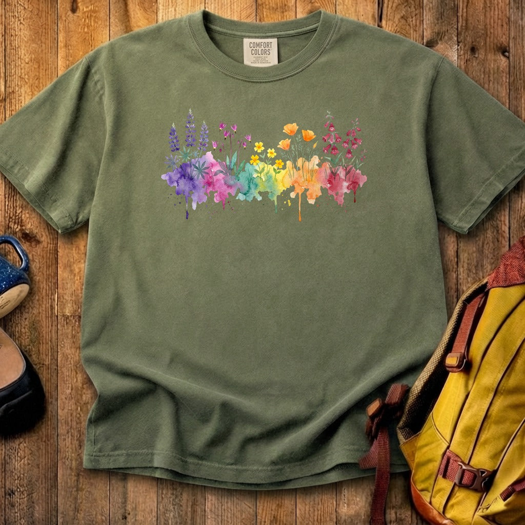 Watercolor Yosemite Wildflowers Cotton T-Shirt