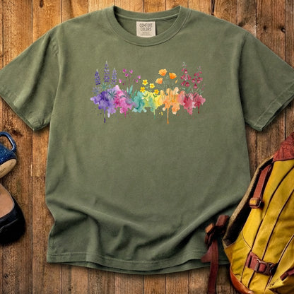 Watercolor Yosemite Wildflowers Cotton T-Shirt