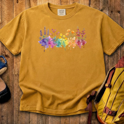 Watercolor Yosemite Wildflowers Cotton T-Shirt