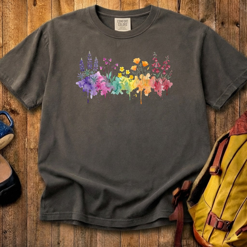 Watercolor Yosemite Wildflowers Cotton T-Shirt