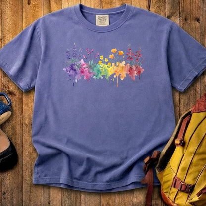 Watercolor Yosemite Wildflowers Cotton T-Shirt