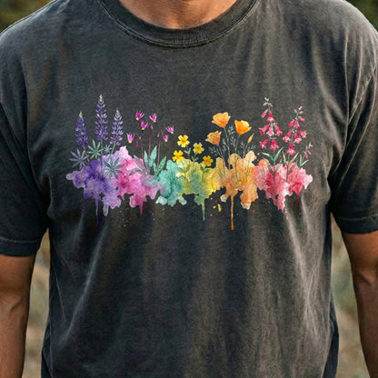 Watercolor Yosemite Wildflowers Cotton T-Shirt