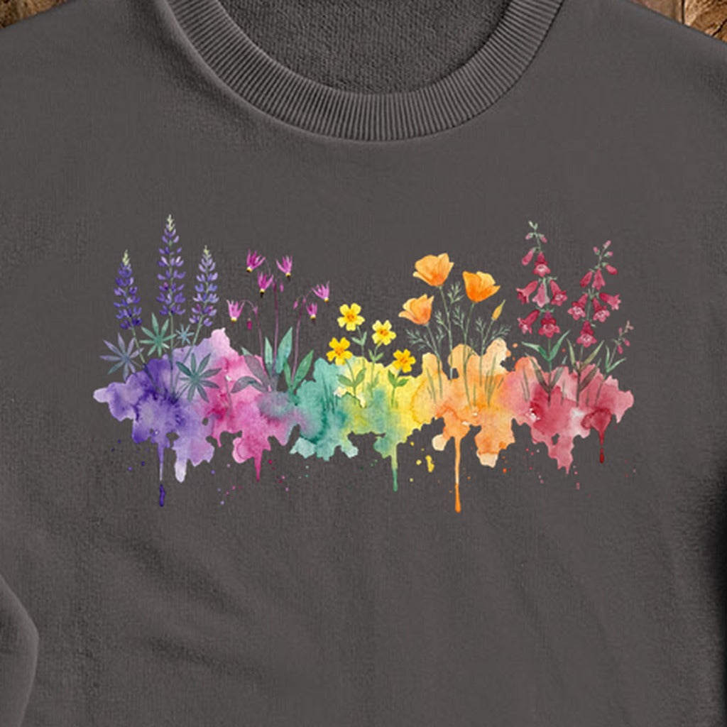 Watercolor Yosemite Wildflowers Crewneck Sweatshirt