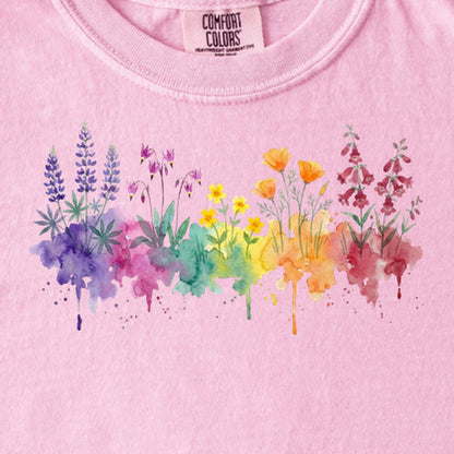 Watercolor Yosemite Wildflowers Kids Cotton T-Shirt