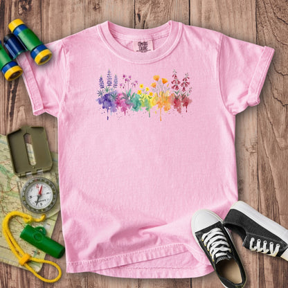 Watercolor Yosemite Wildflowers Kids Cotton T-Shirt