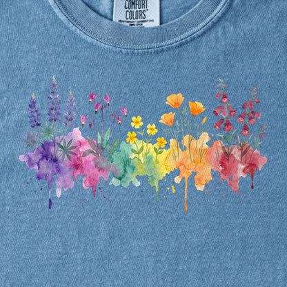 Watercolor Yosemite Wildflowers Kids Cotton T-Shirt
