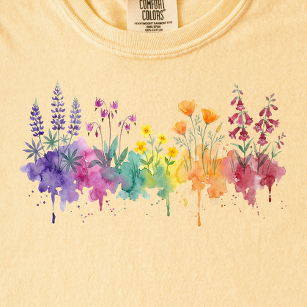 Watercolor Yosemite Wildflowers Kids Cotton T-Shirt