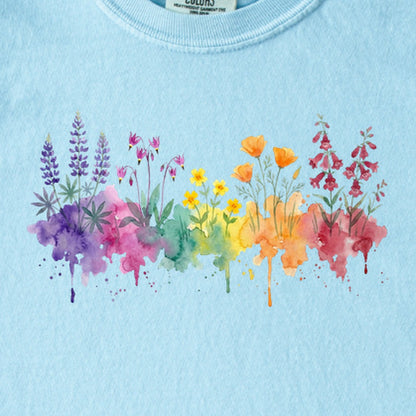Watercolor Yosemite Wildflowers Kids Cotton T-Shirt
