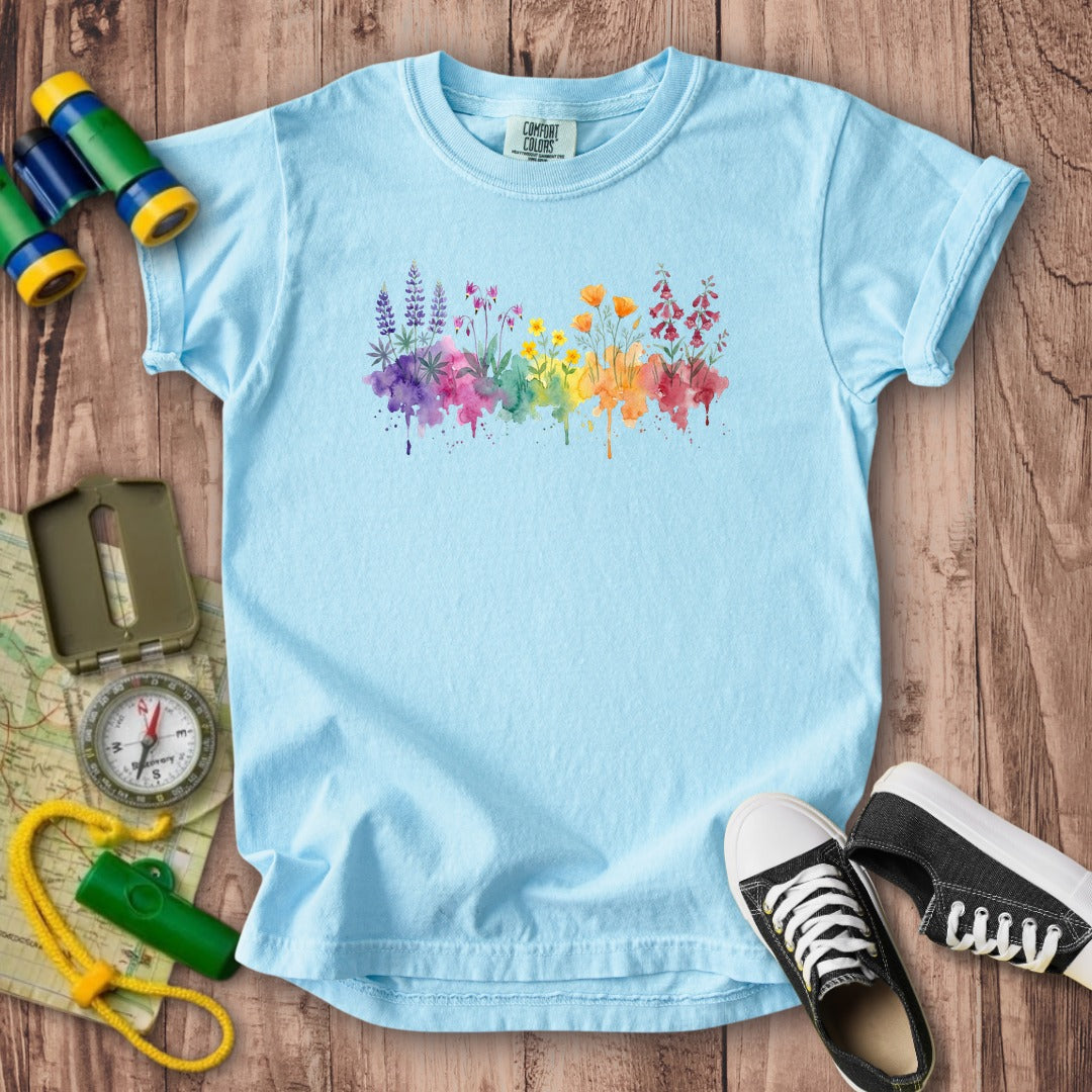 Watercolor Yosemite Wildflowers Kids Cotton T-Shirt