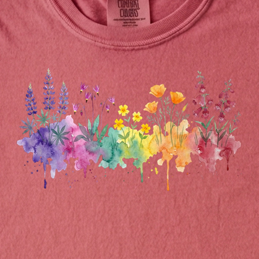 Watercolor Yosemite Wildflowers Kids Cotton T-Shirt