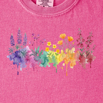 Watercolor Yosemite Wildflowers Kids Cotton T-Shirt