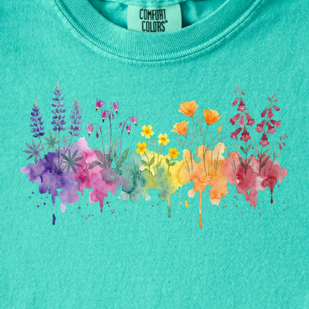 Watercolor Yosemite Wildflowers Kids Cotton T-Shirt