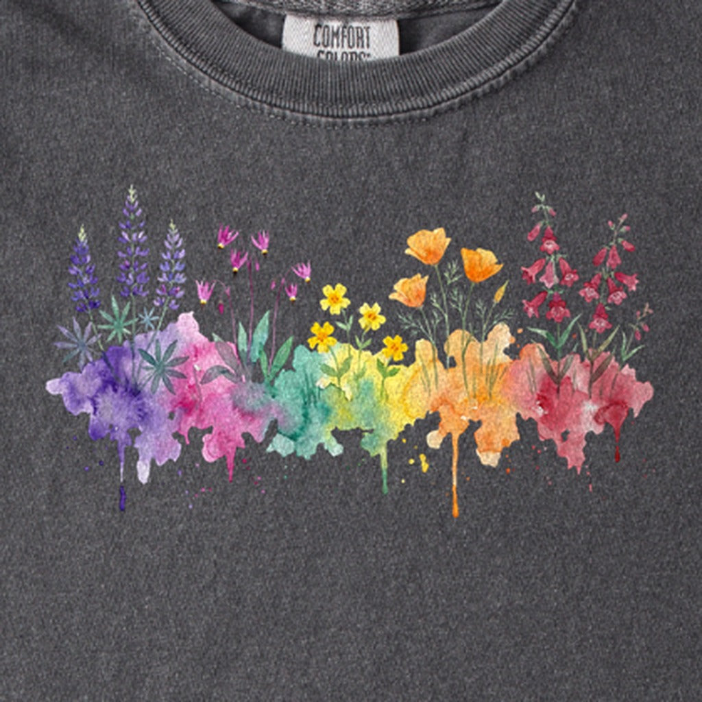 Watercolor Yosemite Wildflowers Kids Cotton T-Shirt
