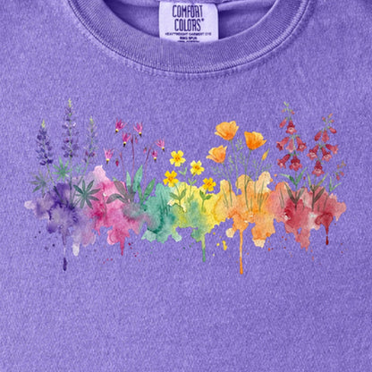 Watercolor Yosemite Wildflowers Kids Cotton T-Shirt