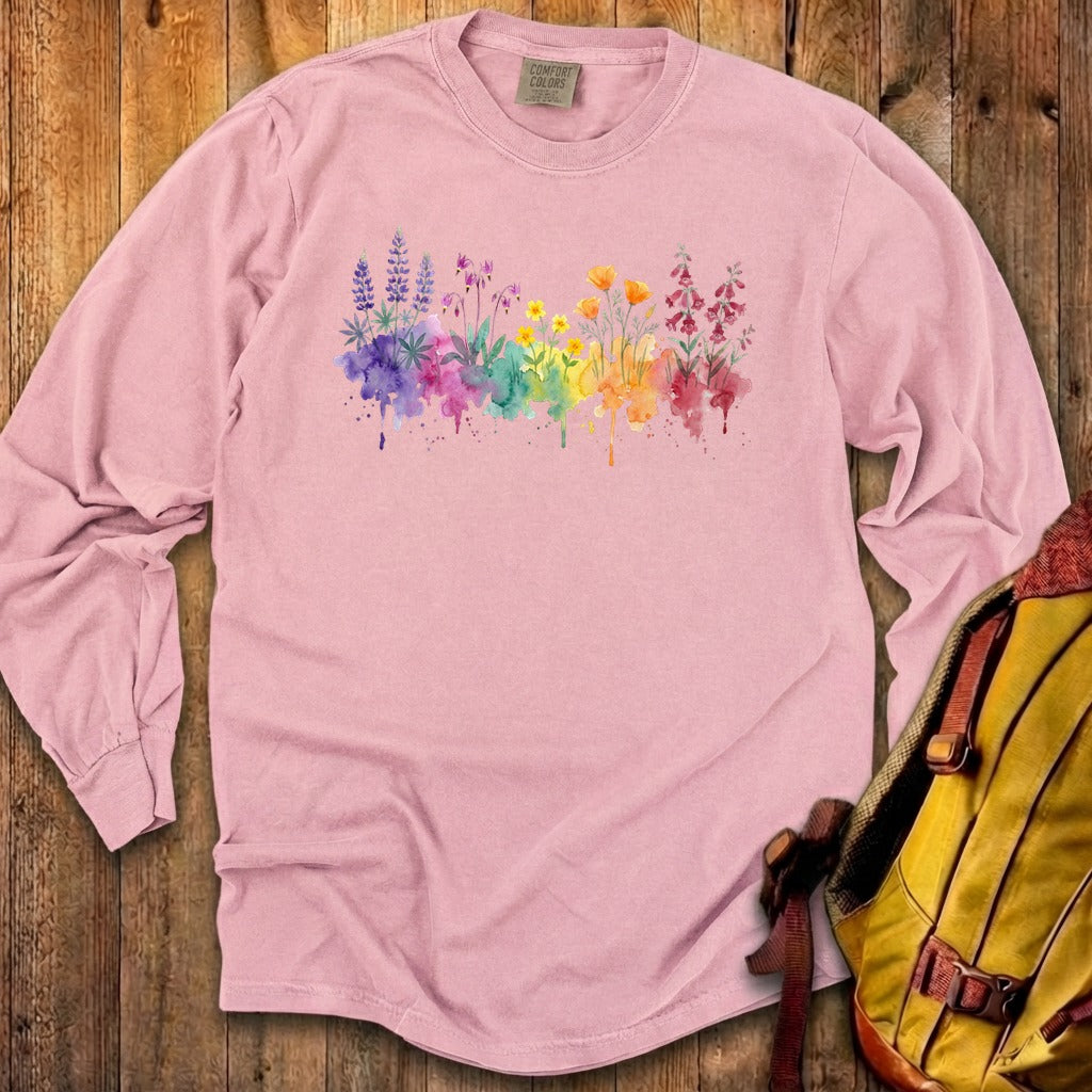 Watercolor Yosemite Wildflowers Premium Long Sleeve