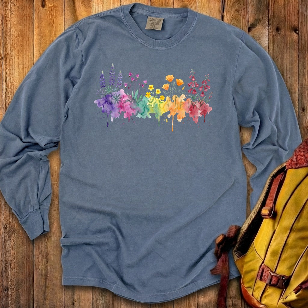 Watercolor Yosemite Wildflowers Premium Long Sleeve
