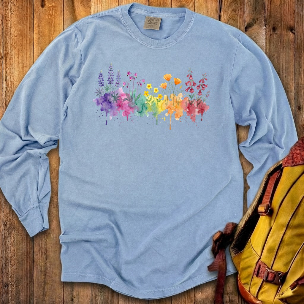 Watercolor Yosemite Wildflowers Premium Long Sleeve