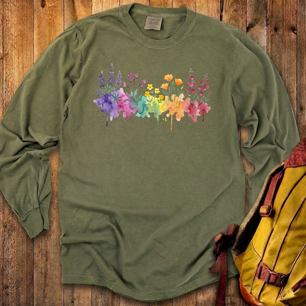 Watercolor Yosemite Wildflowers Premium Long Sleeve