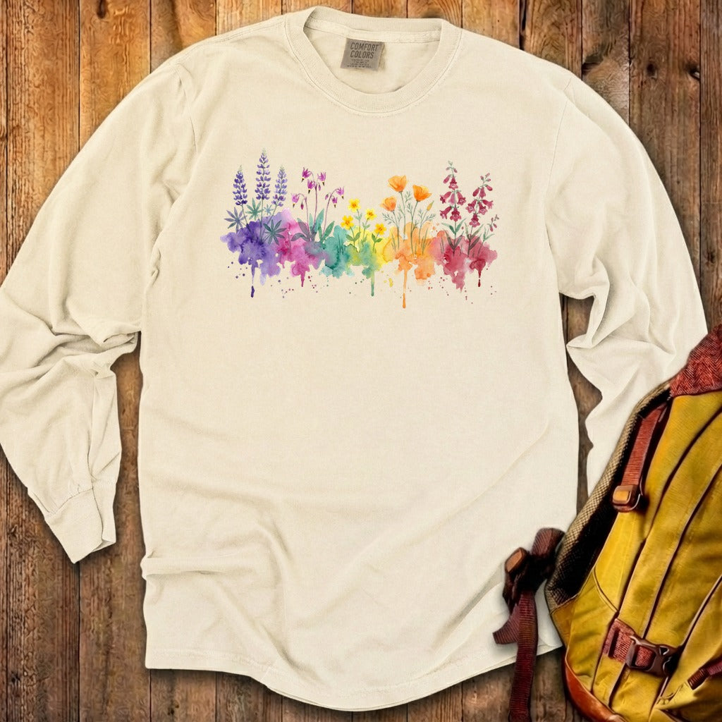 Watercolor Yosemite Wildflowers Premium Long Sleeve