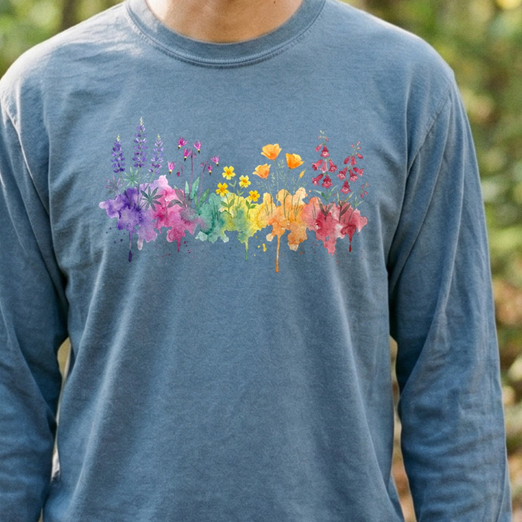 Watercolor Yosemite Wildflowers Premium Long Sleeve