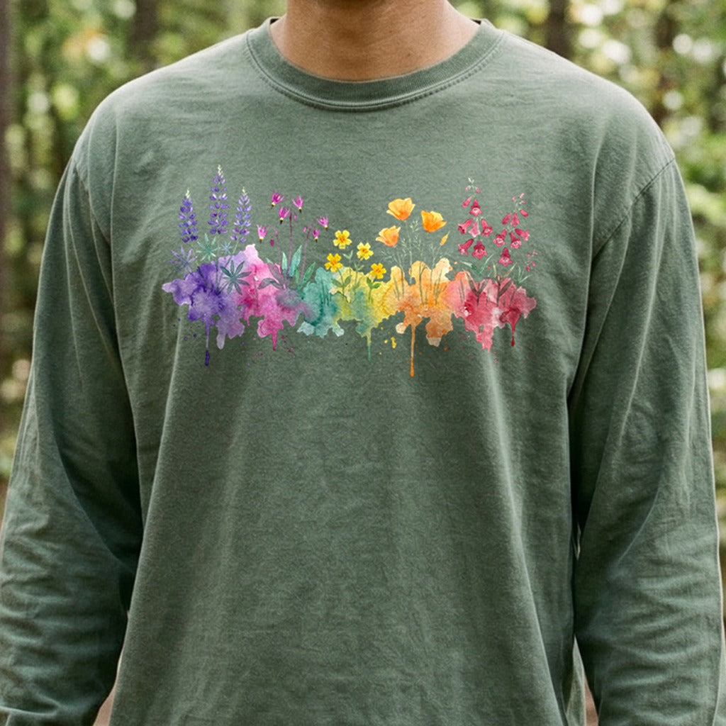 Watercolor Yosemite Wildflowers Premium Long Sleeve