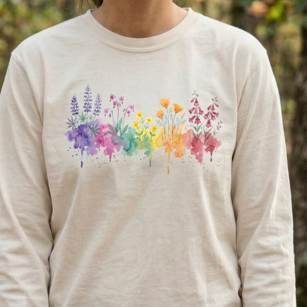 Watercolor Yosemite Wildflowers Premium Long Sleeve