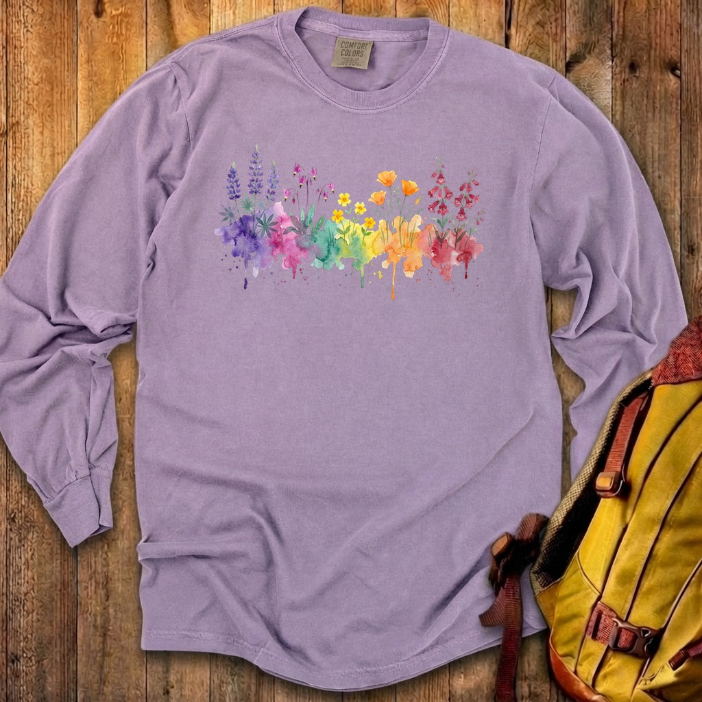 Watercolor Yosemite Wildflowers Premium Long Sleeve