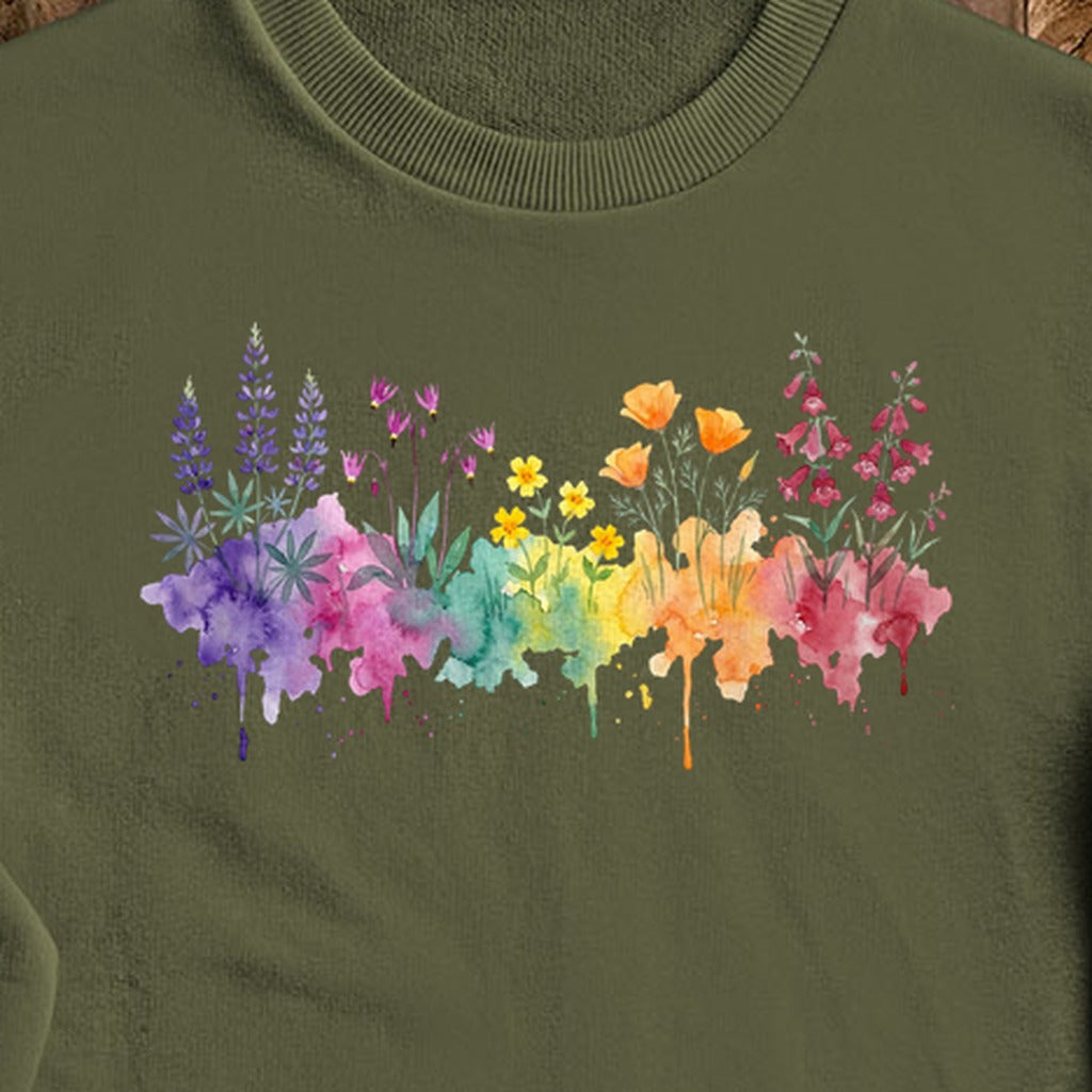 Watercolor Yosemite Wildflowers Crewneck Sweatshirt