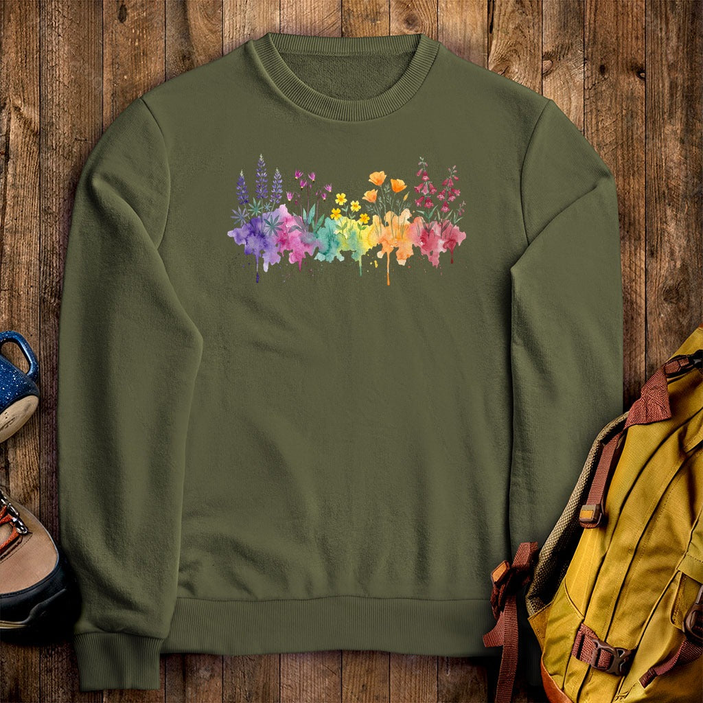 Watercolor Yosemite Wildflowers Crewneck Sweatshirt