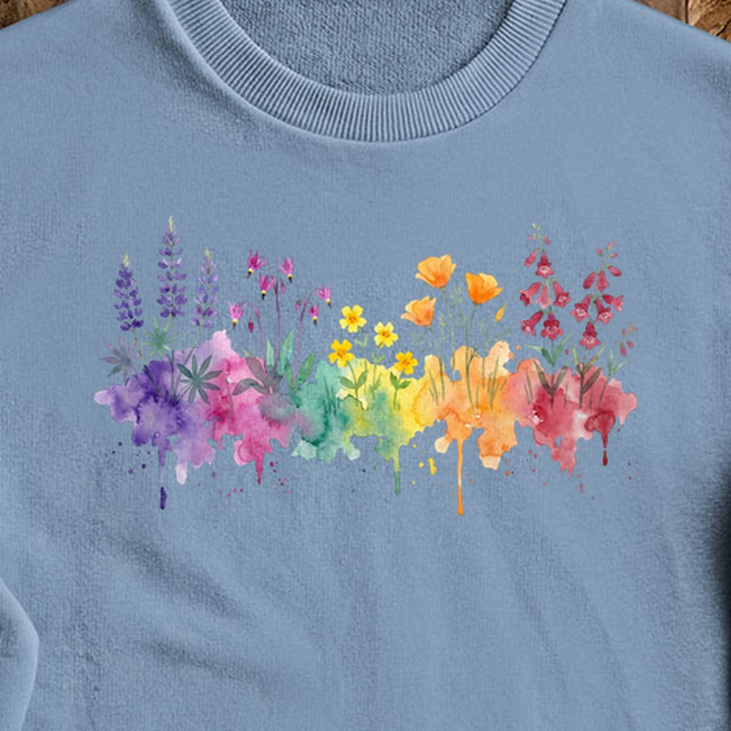 Watercolor Yosemite Wildflowers Crewneck Sweatshirt