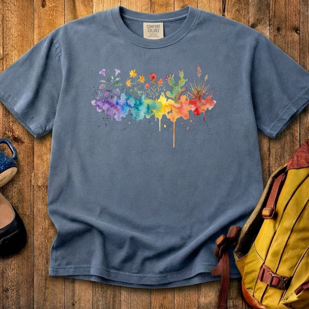 Watercolor Zion Wildflowers Cotton T-Shirt