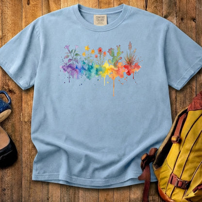 Watercolor Zion Wildflowers Cotton T-Shirt