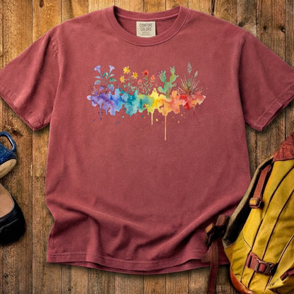 Watercolor Zion Wildflowers Cotton T-Shirt