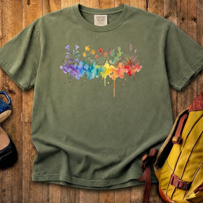 Watercolor Zion Wildflowers Cotton T-Shirt