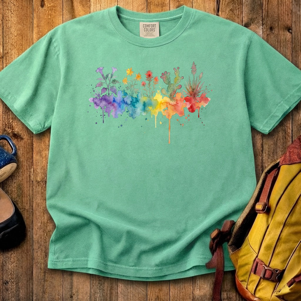 Watercolor Zion Wildflowers Cotton T-Shirt