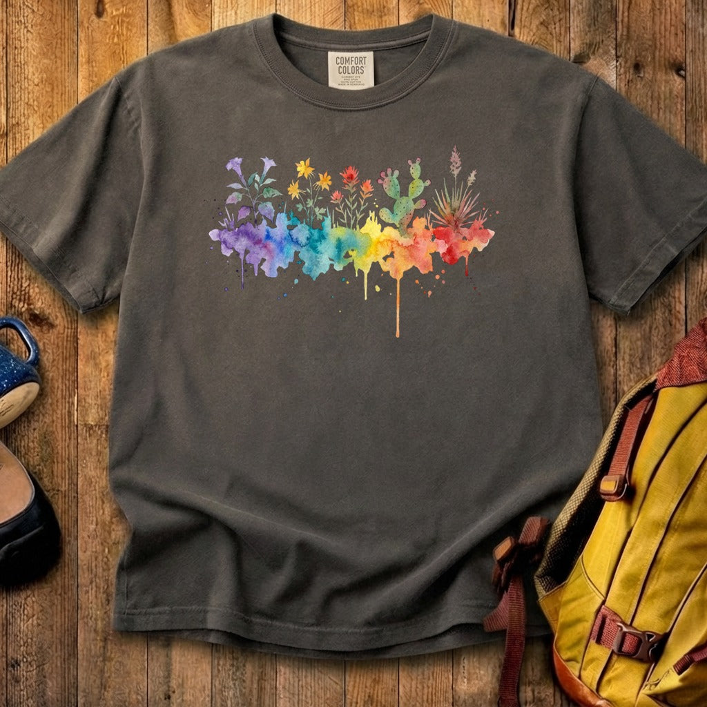Watercolor Zion Wildflowers Cotton T-Shirt