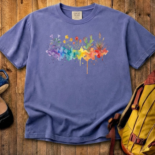 Watercolor Zion Wildflowers Cotton T-Shirt