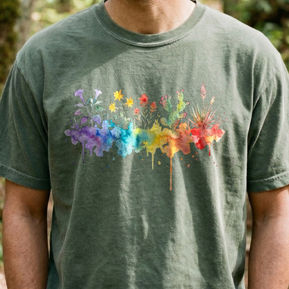 Watercolor Zion Wildflowers Cotton T-Shirt