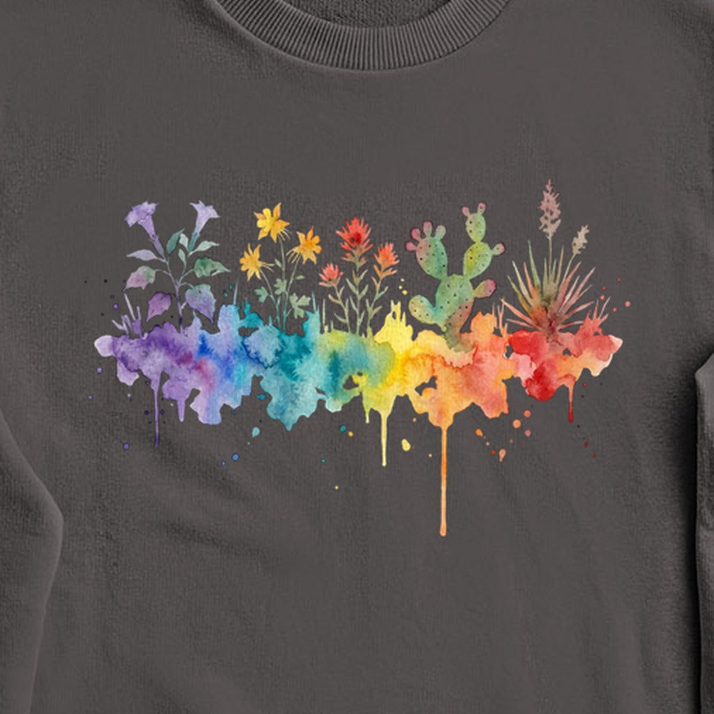 Watercolor Zion Wildflowers Crewneck Sweatshirt